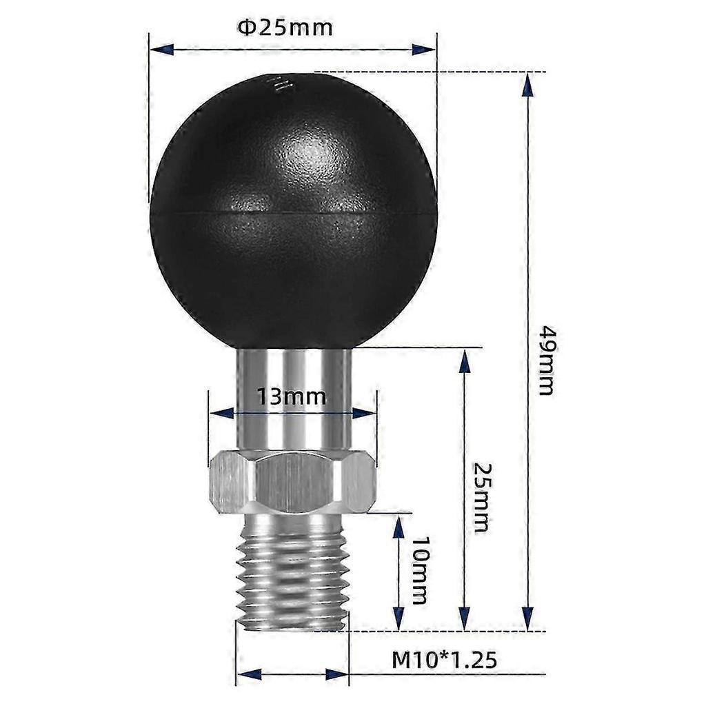 2 Pack 1 Inch Ball Adapter with M10x1.25 Metric Thread for Trailer Hitch
