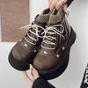Damen Plateaustiefeletten Frühling Herbst Elegante Lolita Stil Damen Freizeitstiefel Einfache Vielseitige Lederstiefel Damen