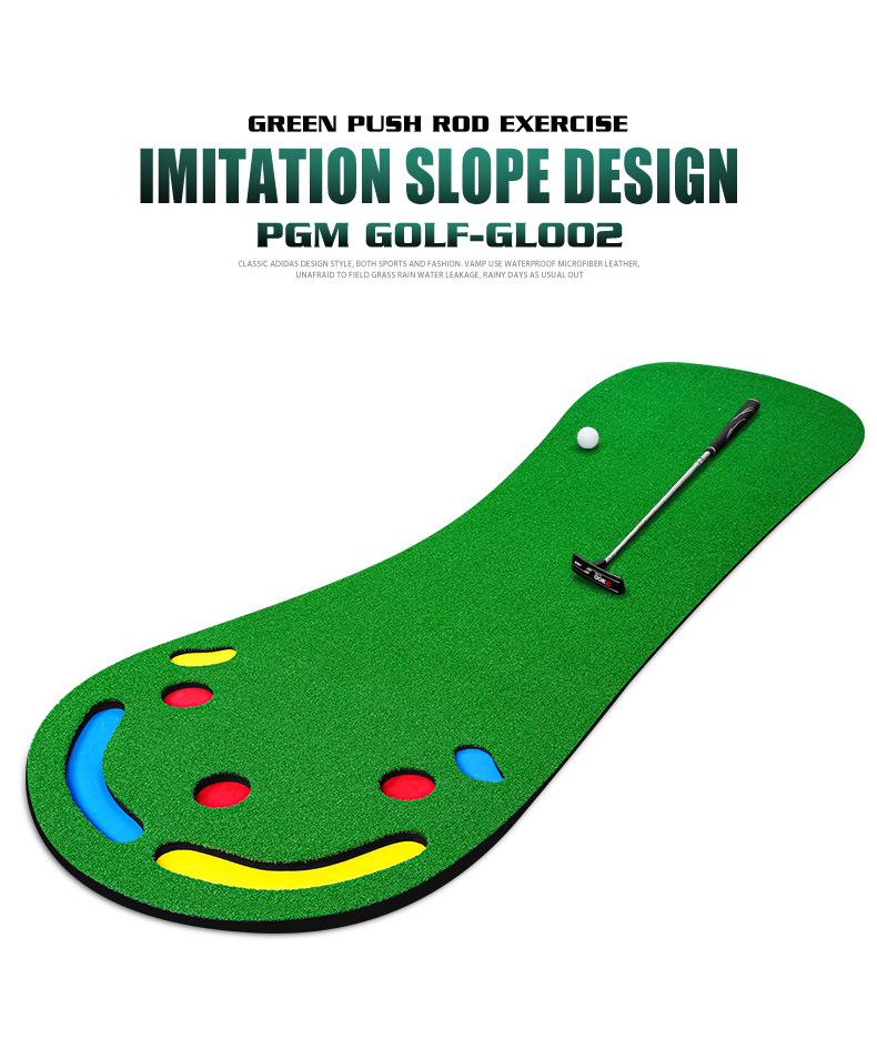Indoor Golf Putter Practice Mat with Big Footprint - Non-Slip Home Use Mini Green