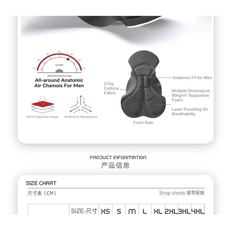Mens Cycling Bib Shorts Quick Dry Breathable Shock Absorption Pad Road Bike Riding