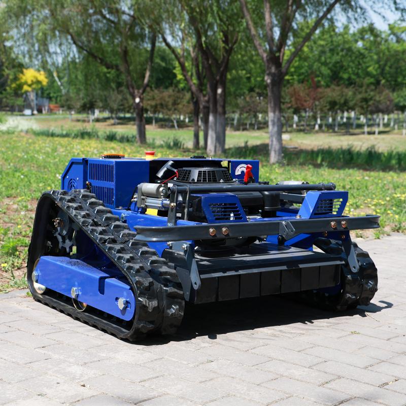 European Spot In Stock Tracked Remote Control Lawn Mower with Adjustable Cutting Height, Supports 45 Degree Slope Climbing