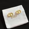 Real Shot D's D Brand Replica Pig Nose Stud Earrings with Tag Letter CD - Women's Simple Smooth Design