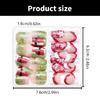 48 Pcs White Snowflake False Nails Short Square Full Cover Stick On Nails Christmas Press On Nails Manicures Supplies