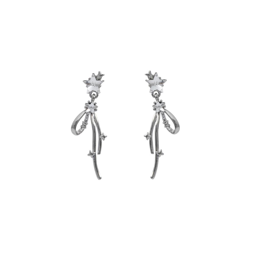 Delicate Diamond-Encrusted Long Earrings Jewelry, Light Luxury Super Shining Star Earrings 925 High-End Stud Earrings For Women
