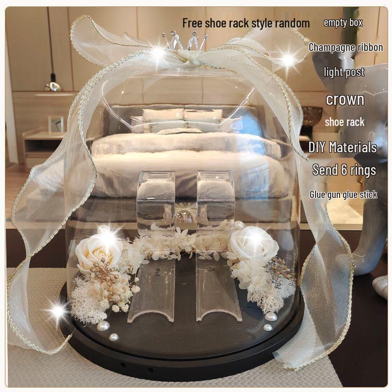 Hidden Wedding Shoe Box Ring Toss Game and Door Blocking Prank Props Set