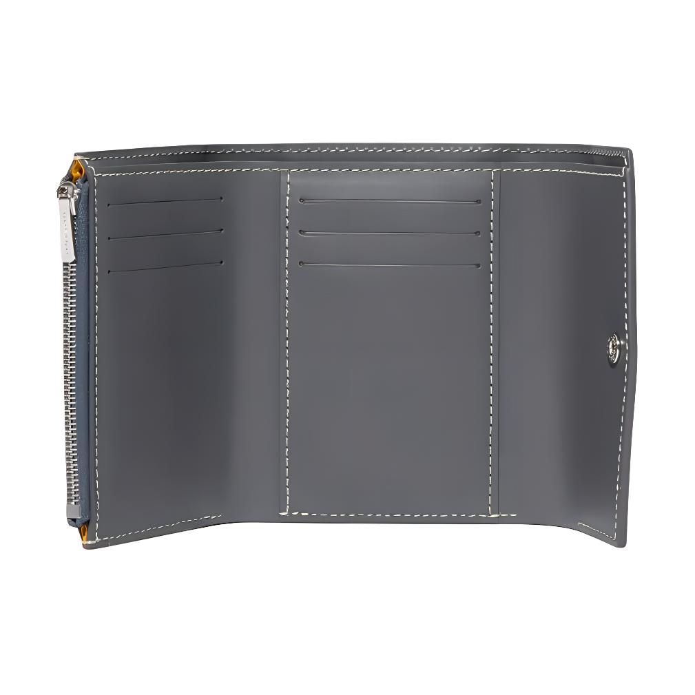 Goyard Saint-Gabriel Trifold Design Snap Closure Canvas And Calfskin Wallet Unisex wallet Gray STGABRPMLTY-51CL51P