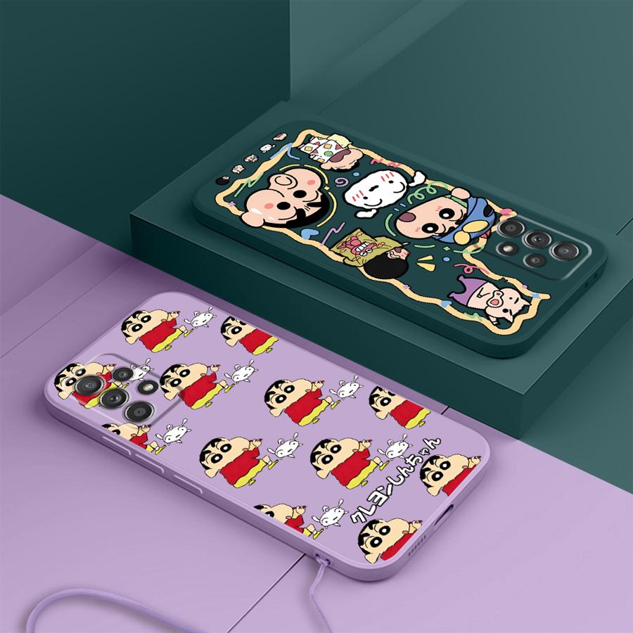 Case for Samsung Galaxy A51 A34 A13 A14 A24 A11 A12 A22 A52 A35 A15 A16 A36 A26 Phone Cover Crayon Cartoon Shin-chan