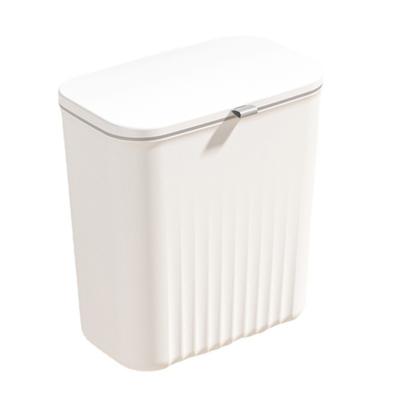 Wall Mounted Trash Can with Sliding Cover Home Kitchen Hanging Garbage Bin Rectangular Waste