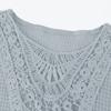 T-shirt da donna a maniche corte con pizzo e cuciture per primavera ed estate