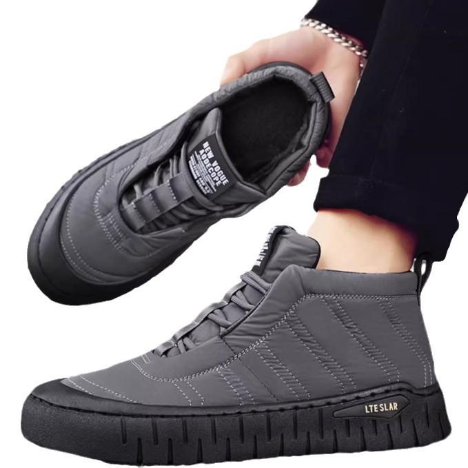 Sneeuwlaarzen heren winter met fleece en warme donskatoen schoenen bont geïntegreerd outdoor waterdicht en antislip werk arbeidsbescherming katoenen laarzen