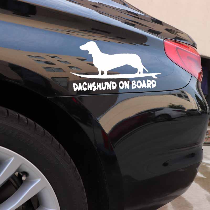 LYKX Funny Dachshund On Board Dog Decor Car Sticker Automobiles Motorcycles Exterior Accessories Vinyl Decals