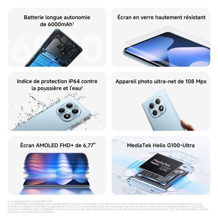 Téléphone mobile - XIAOMI - REDMI Note 15 - 8 Go RAM - 128 Go - Batterie 6000 mAh