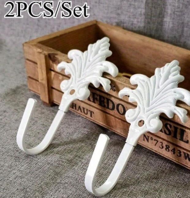 Vintage Metal Leaf Wall Hooks for Home Decor and Organization Ideal for Hanging Curtains Keys Towels Hats in Bathroom Door