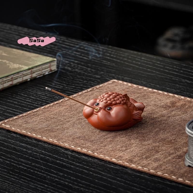 1Pcs Purple Clay Red Mud Tea Pet Bubble Fish Teaset Accessory Small Spitting Fish Table Ornament for Tea Ceremony