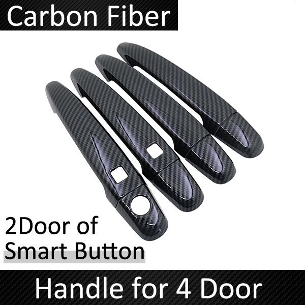 Black Carbon Fiber Door Handle Cover for Toyota Previa Tarago Estima Aeras XR50 2006~ Accessories Stickers Trim Set Chrome