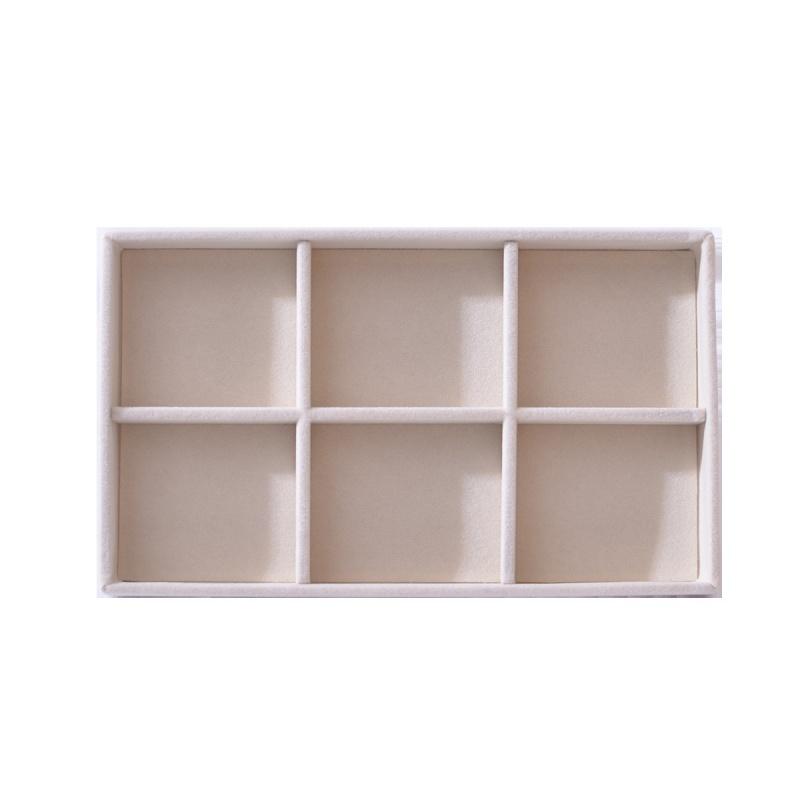 1PC Beige Flocking Jewelry Organizer Tray Detachable Divider Jewelry Box Multi Grids Storage Case for DIY Jewelry Making Display