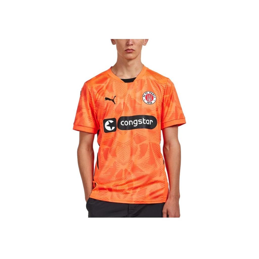 Puma Fc St. Pauli Drycell Fw24 Gk Jersey Moisture Wicking Stylish Versatile Short Sleeve Football Shirt Men jersey Orange 778755-36