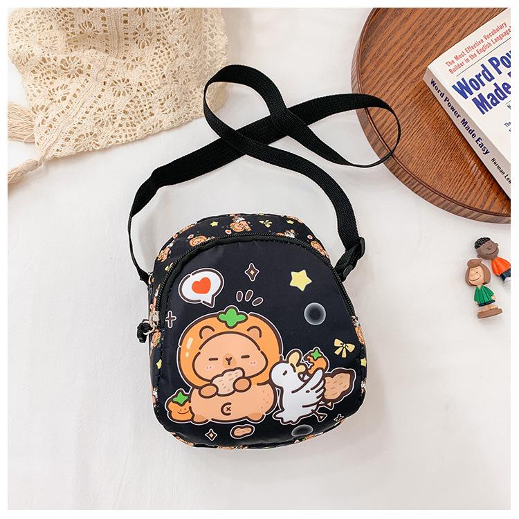 Cartoon Printed Capybara Shoulder Bag Children Outdoor Leisure Crossbody Bag