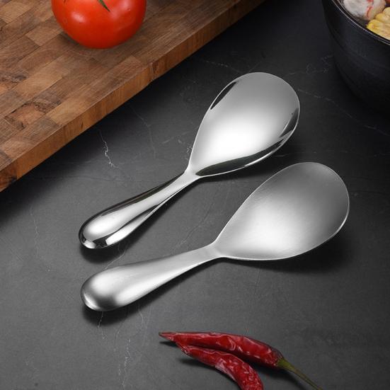 Rice Paddle Spoon Stainless Steel Rice Spatula Thickened Non Stick Rice Scooper for Rice Mashed Potato Salads Kitchen Utensils