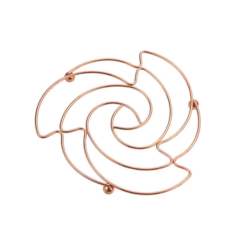 1PC Creative Iron Round Placemat Pan Pot Mat Holder Stand Hot  Placemats Cookware Mats Drink Coasters Kitchen Tools Placemat