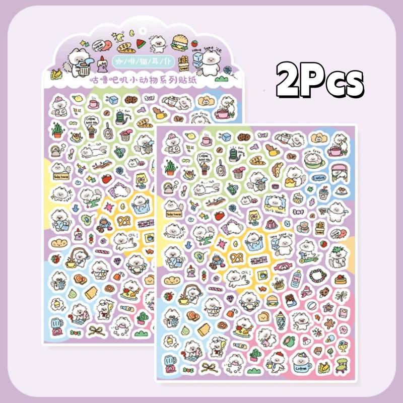 2/3Pcs Cartoon Cute Retro Mini Animal Stickers Handbook Notebook Planner Diary Series Decorative Memo Paper Cutting Film Decals