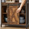 VASAGLE Armadio contenitore, Armadietto con Porta a Scomparsa tipo Stalla, Scomparto Aperto, Ripiano Regolabile, Industriale, per Corridoio, Soggiorno, Cucina, Studio