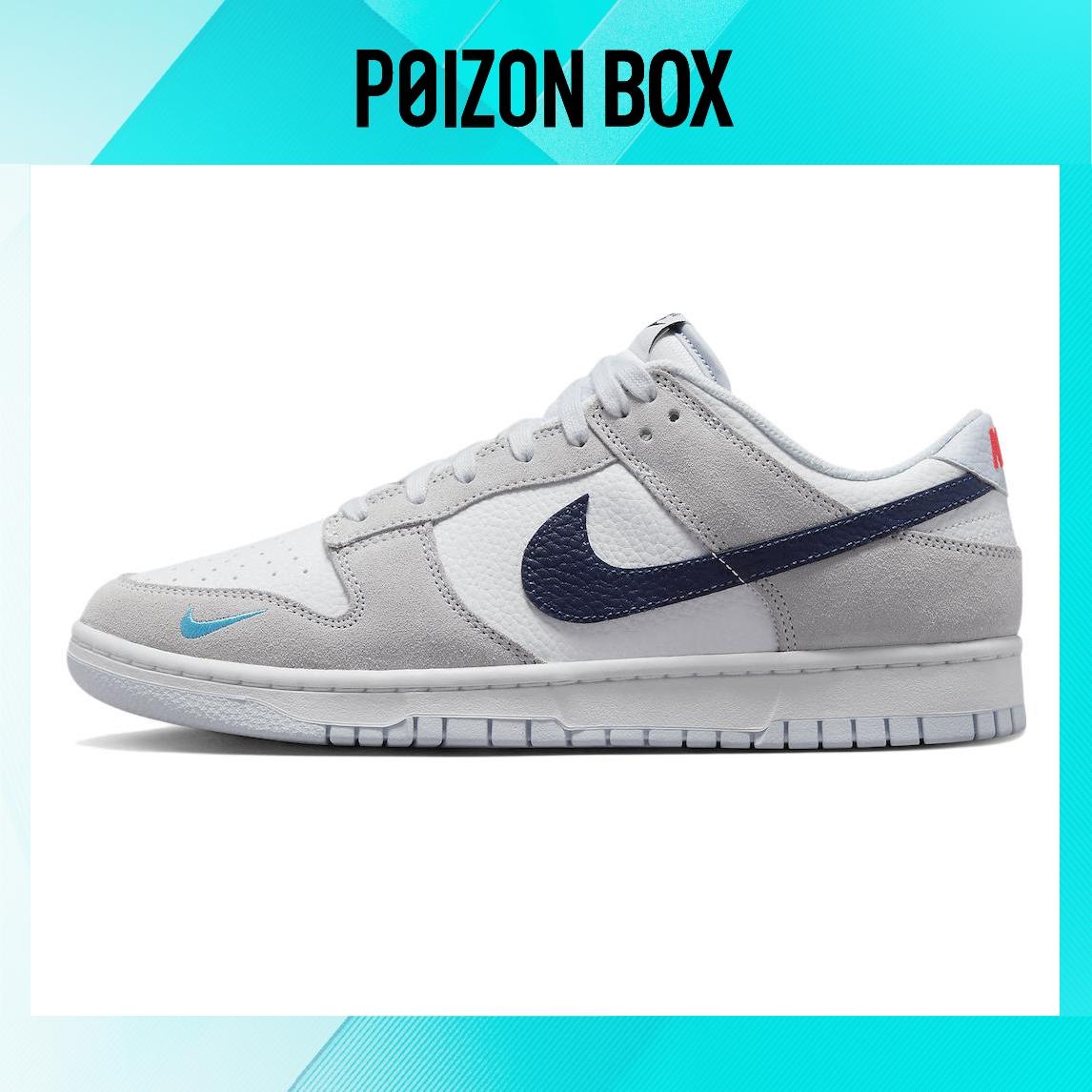 

кроссовки Nike Dunk Low White Grey Navy Aqua Mini Swoosh FJ4227-001