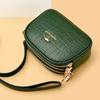 Women's Bag Fashionable Multi-layer Crocodile Pattern Large-capacity Mobile Phone Bag Women's Oblique Span Bag Soft Leather Small Bag