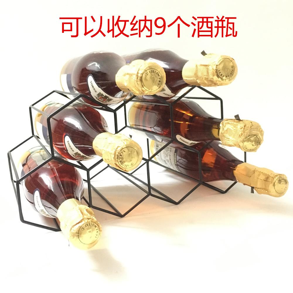

Черный сотовый металлический винный шкаф для гостиной, простое украшение для винного шкафа, креативное 7-луночное холодный белый