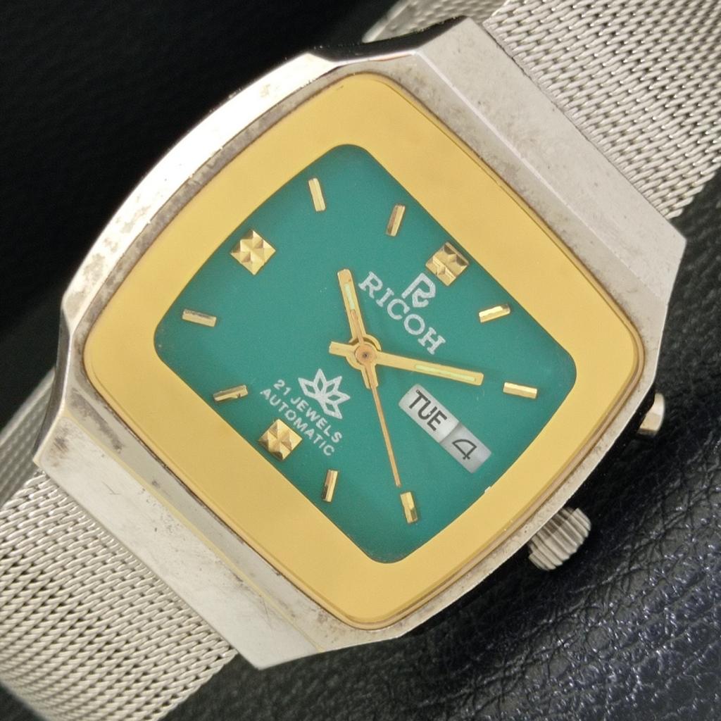 

ВИНТАЖНЫЕ АВТОМАТИЧЕСКИЕ ЧАСЫ RICOH R31 ЯПОНИЯ МУЖСКИЕ ЗЕЛЕНЫЙ ЦИФЕРБЛАТ a500612-5 R153-a500612