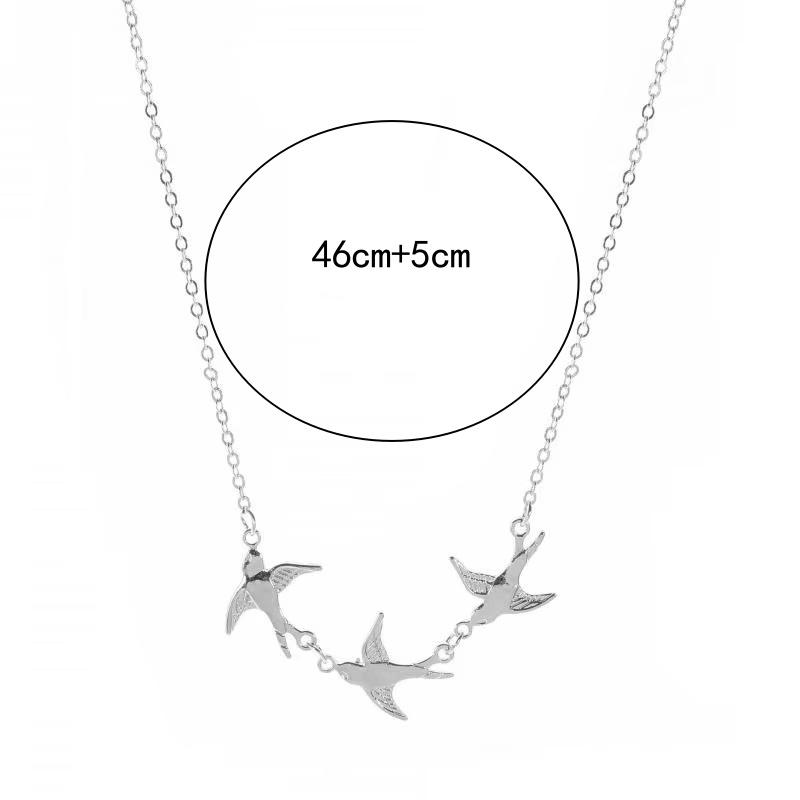 Popular Girl Necklace Wild Temperament Retro Simple Three Bird Necklace Women Bohemio Fatima Necklace