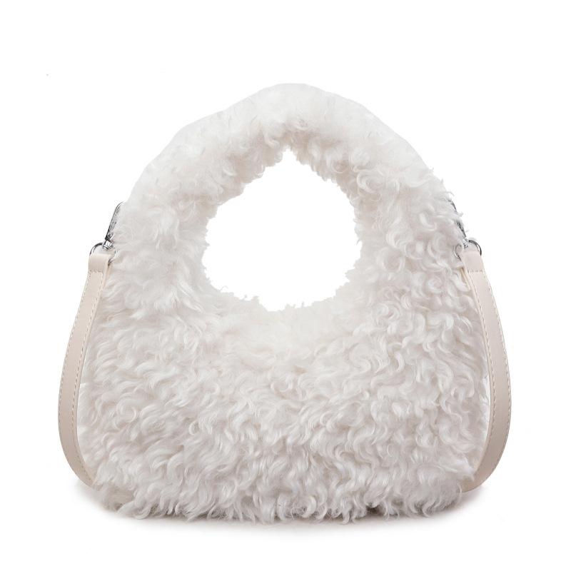 Autumn New Fashi Crossbody Bags Women Luxury Designer Handle Bags Simple Cute Plush Casual Casual Shoulder Bag