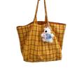 Niche Retro Plaid Canvas Bag Women'S Convenient Commuting Large-Capacity Underarm Bag Double-Sided Shoulder Handbag