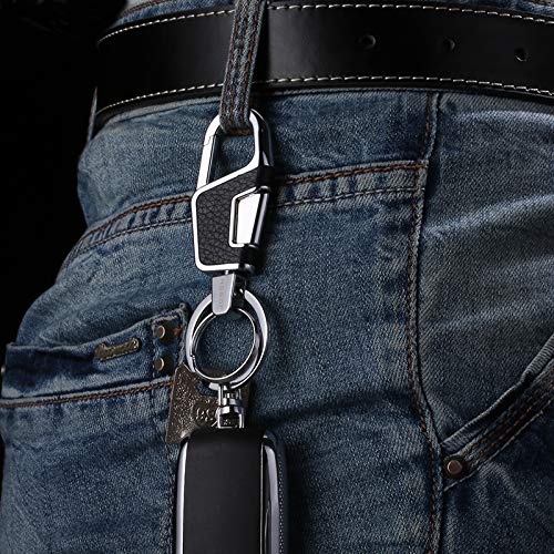 [Rockyu] Keychain, Men's, Women's, Car Key Ring, Zinc Alloy, Leather-like