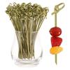 100pcs Disposable Bamboo Knot Skewers Cocktail Picks with Twisted Ends for Snacks Club Sandwiches  Party Barbeque forks