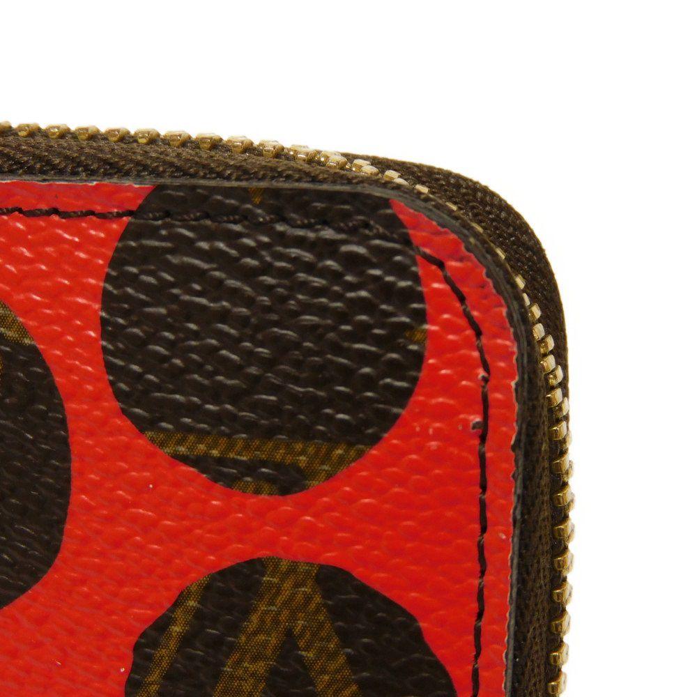 Used 12564 Zippy Wallet M60450 7940 Yayoi Kusama Brown Red Old Model Monogram Pumpkin Dot Rouge Unisex from Japan