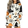 Women's Fashion Casual Long Sleeve Hoodie with Halloween Print for Fall