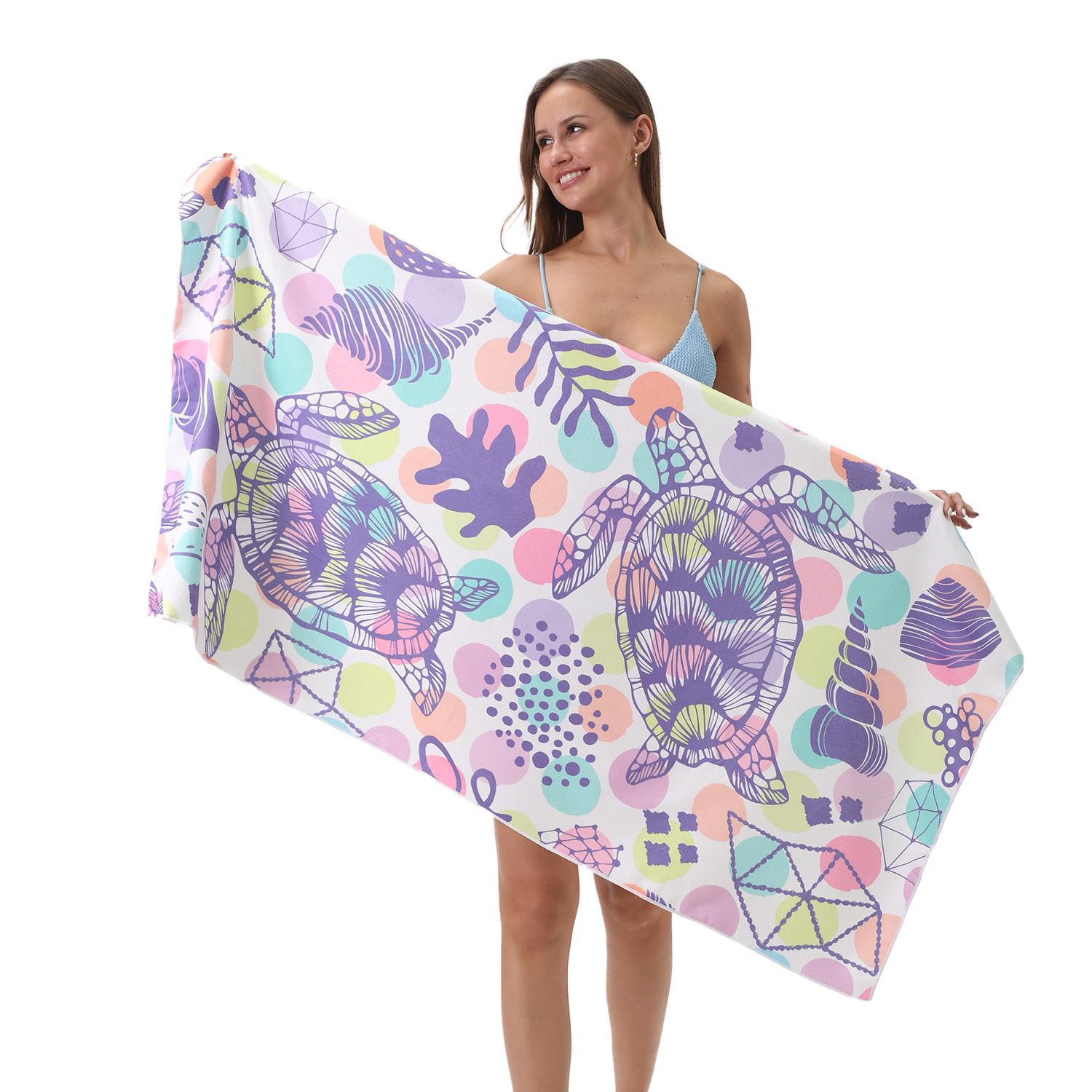 

Customizable Large Microfiber Surfing and Beach Towel - Absorbent and Quick-Dry for Adults Default OPP bag packaging