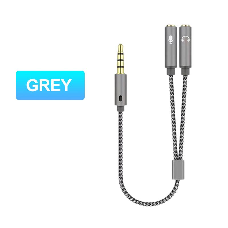 

Разветвитель гарнитуры 3,5 мм аудио микрофон стерео наушники разветвитель аудио 3,5 мм 4-полюсный разъем Y-кабель для PS4, гарнитуры для ПК, Xbox One серый