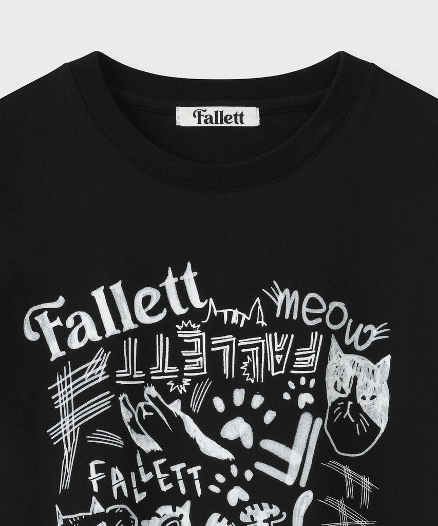 FALLETT Nero Drawing Oversized Short Sleeve T-Shirt Black