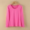 Women's Pure Cotton Long-Sleeve Thermal Sweater - Round Neck, Autumn/Winter Warm Top