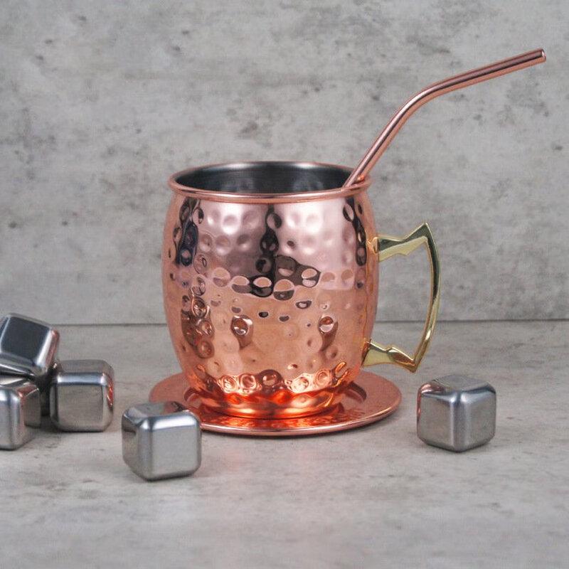 Hammered Copper Plated Moscow Mule Cocktail Glass