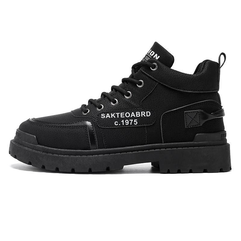 Nové trendy pánské podzimní zimní vycházkové pracovní boty Hithtop kožené skateboardové boty pro studenty ležérní martensky