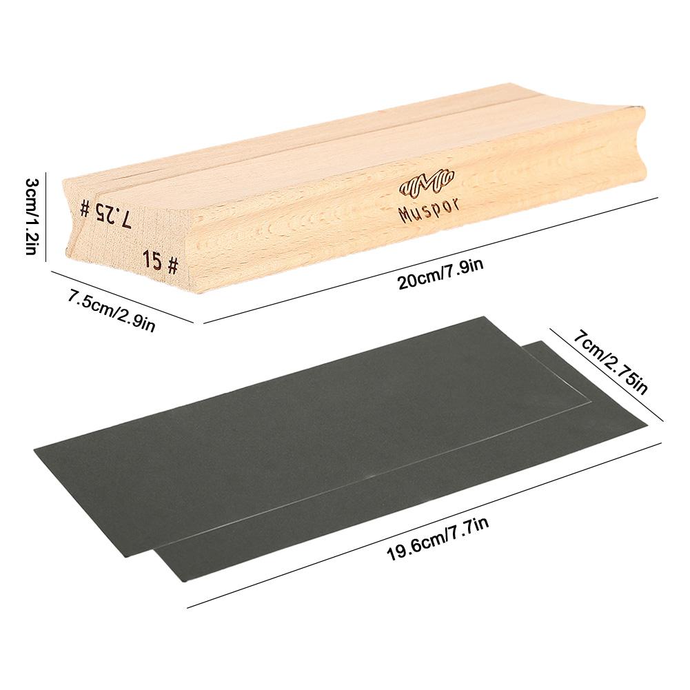 Wooden Radius Sanding Block With Sandpaper Guitar Bass Fret Leveling Fingerboard Luthier Radius Sanding Block Leveling Tool