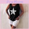 Stylish Plus Size Women Sleeveless Star Print T-shirt In Five Vibrant Colors