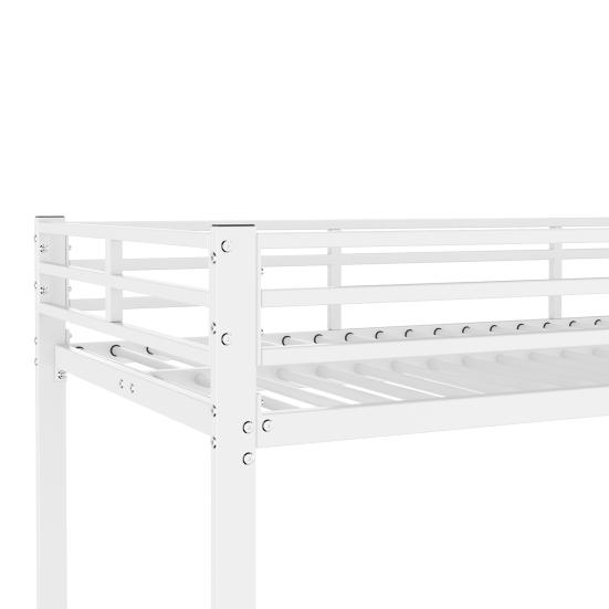 Cama Loft Base Estável Beliche com Escada Proteção contra Quedas Forte Capacidade de Carga Familiar Estrutura de Metal Móveis de Quarto Baixo