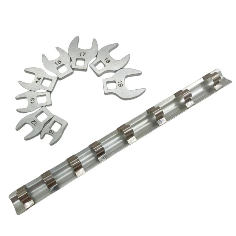 

3/8 Inches Nut Crowfoot Wrench Set Horn Wrench Head Square Head Hardware Tool Wrench 8-piece Set of Imperial Bullhorn Wrenches