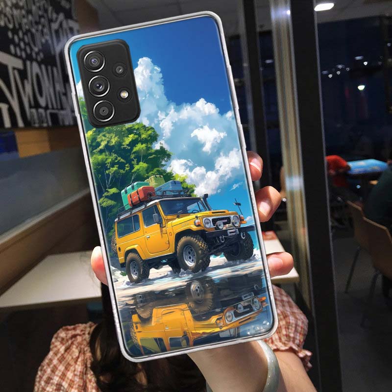 Off Road Vehicle Tourism Scenery Phone Case for Samsung A54 A57 A37 A17 A14 A15 A12 A24 A34 A55 A35 A25 A52S A07 A05S A04S A22 A