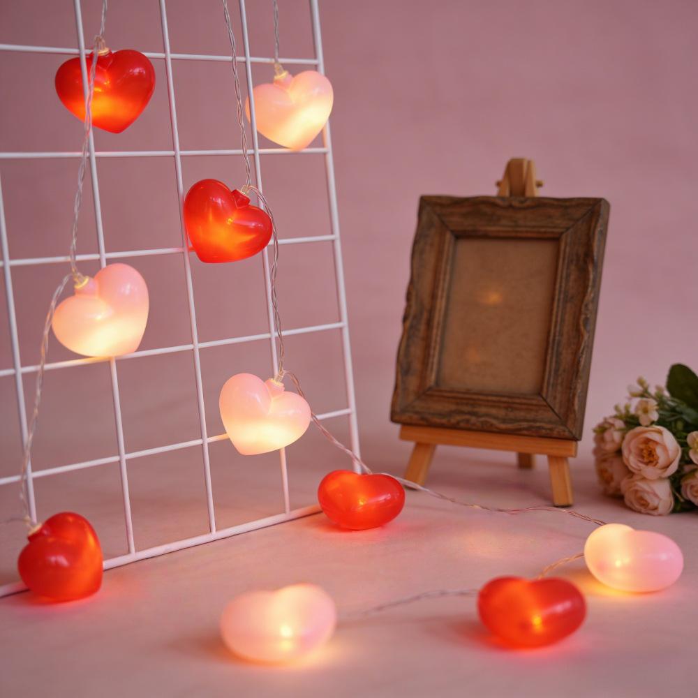 LED Heart String Lights - Romantic Pink & Red for Proposals & Bedroom Decor