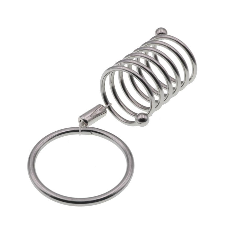 Stainless Steel Penis Cage Penis Ring Wave Ring Snap Ring Chastity Device Couple Passion Help Adult Supplies
